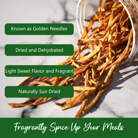 NPG Premium Dried Lily in a dish, ideal for hot and sour soup or moo shu.