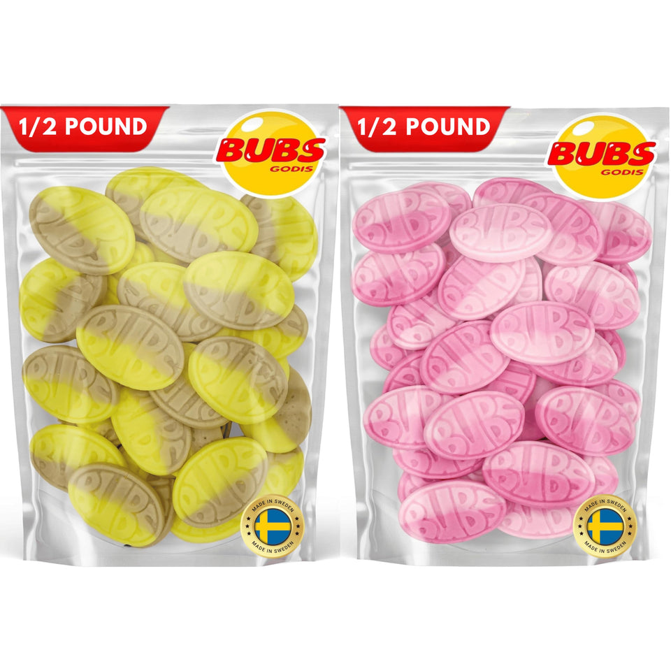Nrdiq Candy Bubs Banana and Strawberry Pomegranate Ovals bundle, perfect vegan, gelatin-free snacking.