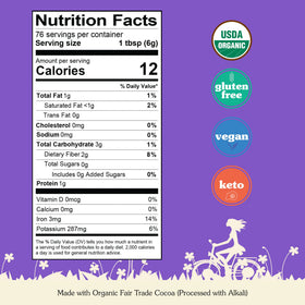 NuNaturals keto-friendly cocoa powder for low-carb baking
