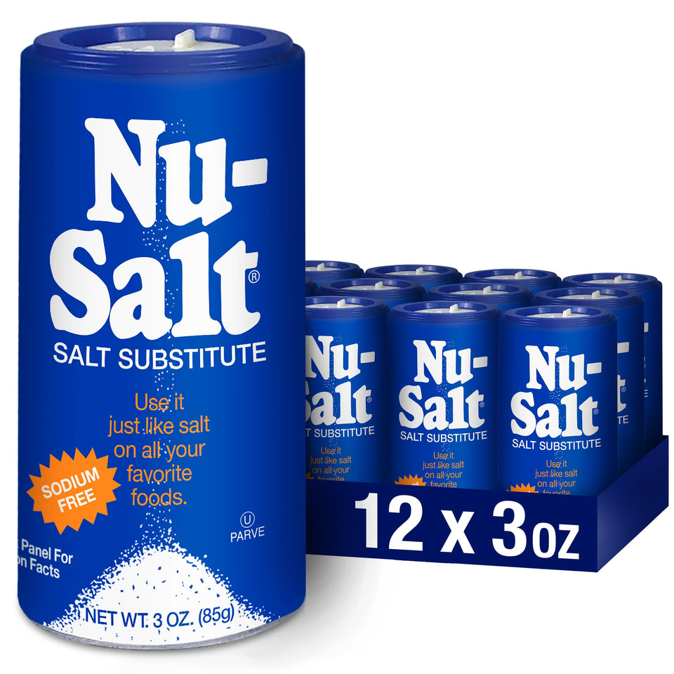 Nu-Salt sodium-free salt substitute on fries delivers savory flavor without sodium.