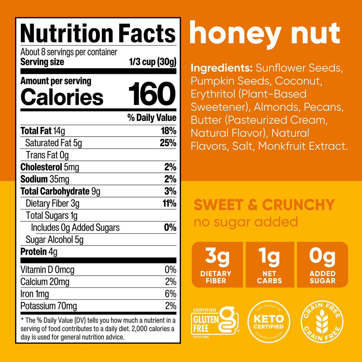 NuTrail Honey Nut Granola with milk, a keto-friendly low-carb idea.
