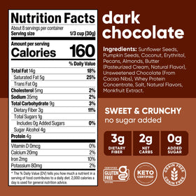 NuTrail Nut Granola dark chocolate serving bowl; gluten-free, low-carb.