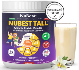 Child drinks NuBest Tall vanilla shake for steady energy at school.