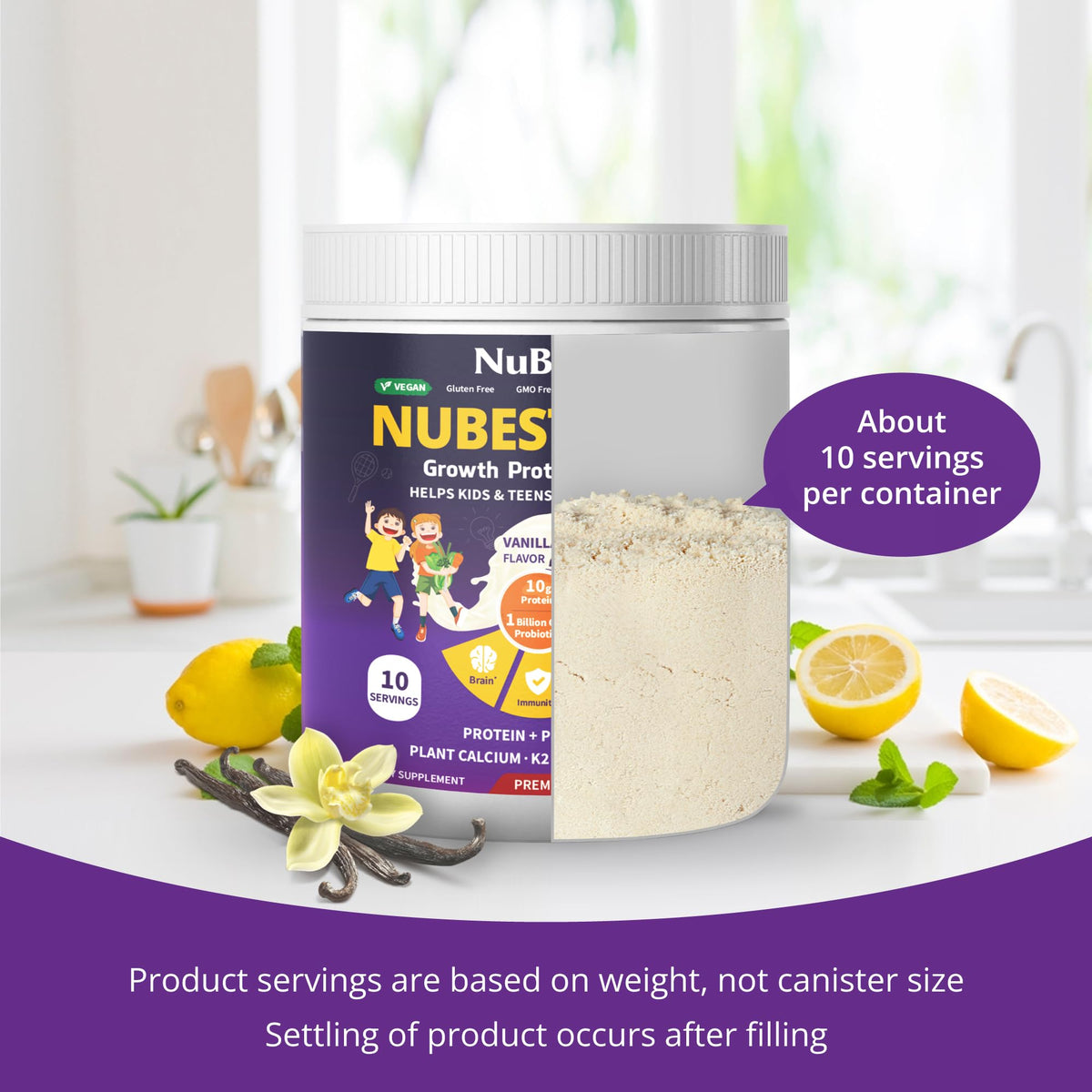 NuBest Tall D3 + K2 vitamin bottle promotes bone health.