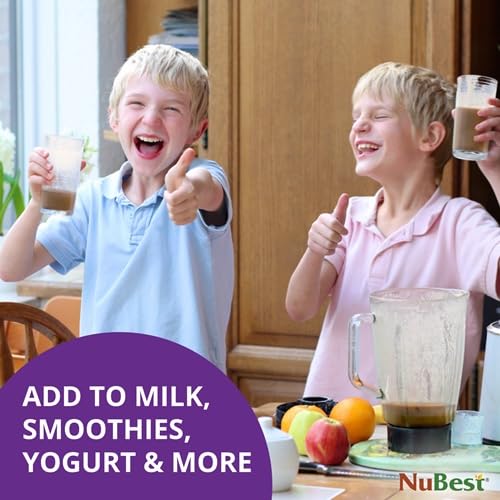 NuBest Tall Protein bottle highlights vitamin D3 + K2 for calcium absorption