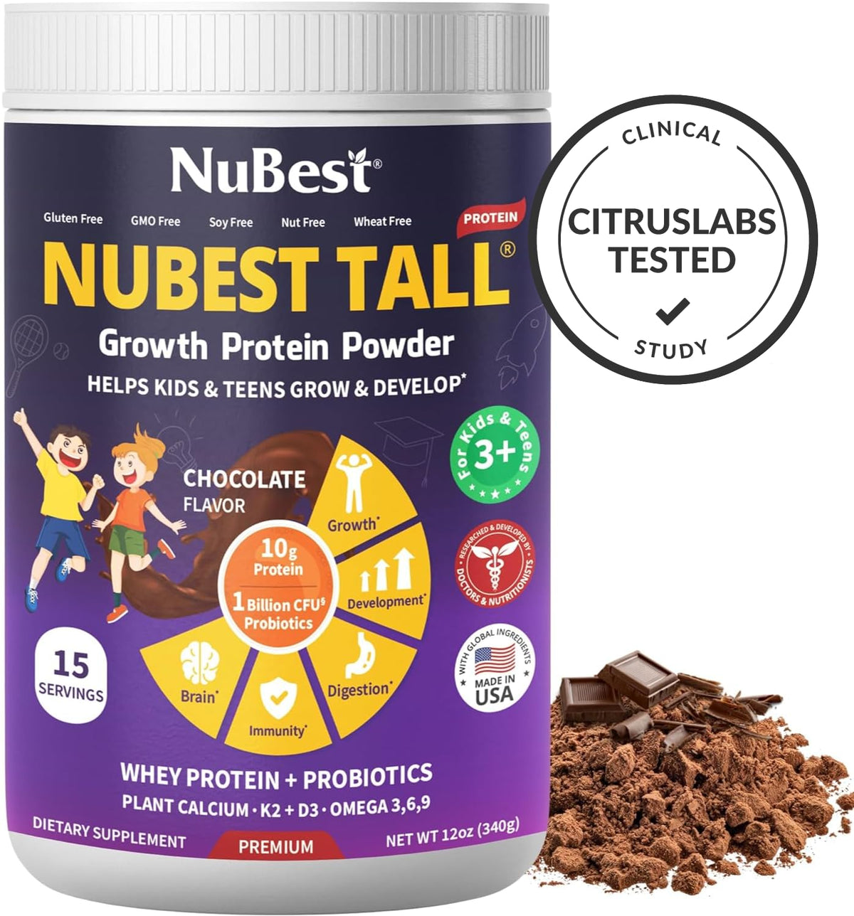 Glass of NuBest Tall Protein chocolate shake after sports