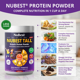 NuBest Tall Protein probiotic bottle supports digestive comfort for kids