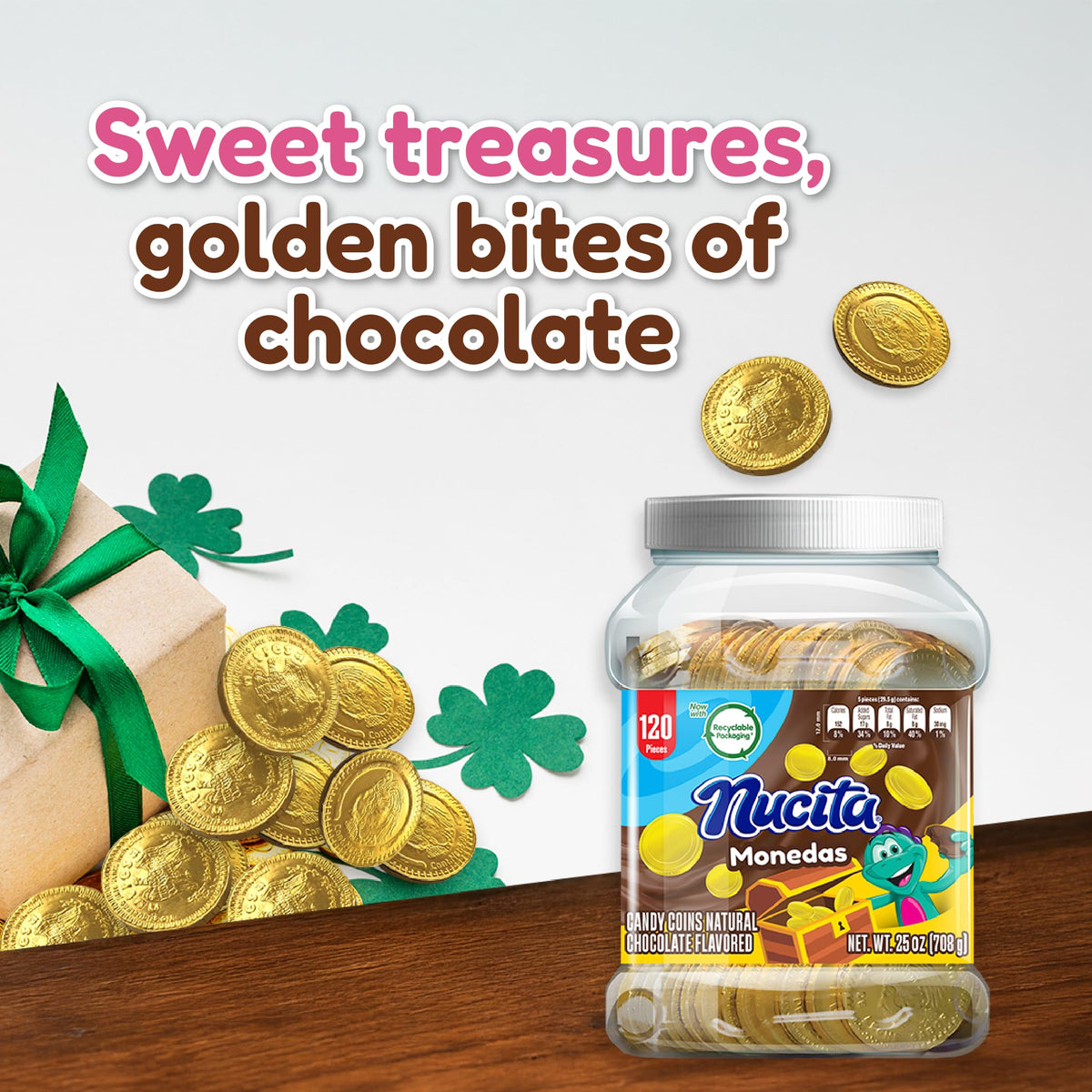 NUCITA gift-ready jar of coins for holidays and events.