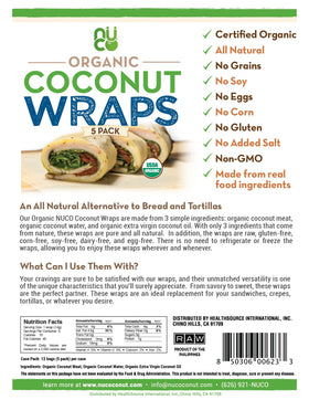NUCO coconut wraps serving plate displays versatile wrap meals