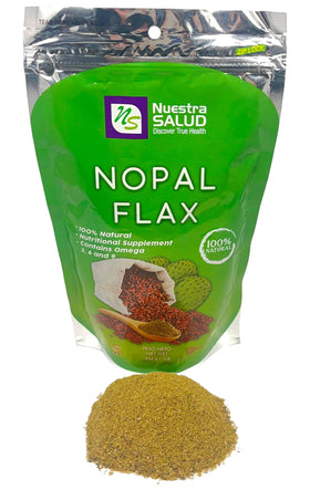 Nuestra NS Salud Nopal Flax Linaza Plus Original label highlights plant-based ingredients