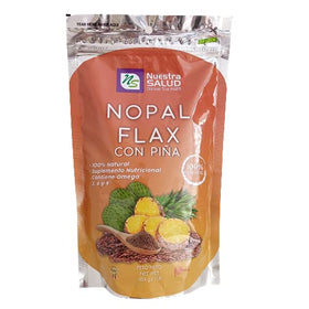 Close-up of flax seeds from Nuestra NS Salud Nopal Flax Plus Pineapple highlighting plant-based nutrition.
