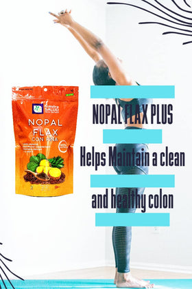 A glass of smoothie made with Nuestra NS Salud Nopal Flax Plus Pineapple for a healthy breakfast.