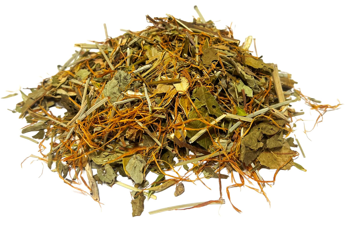 Nuestra NS Salud Rinosan tea pouch close-up highlighting herbal blend.