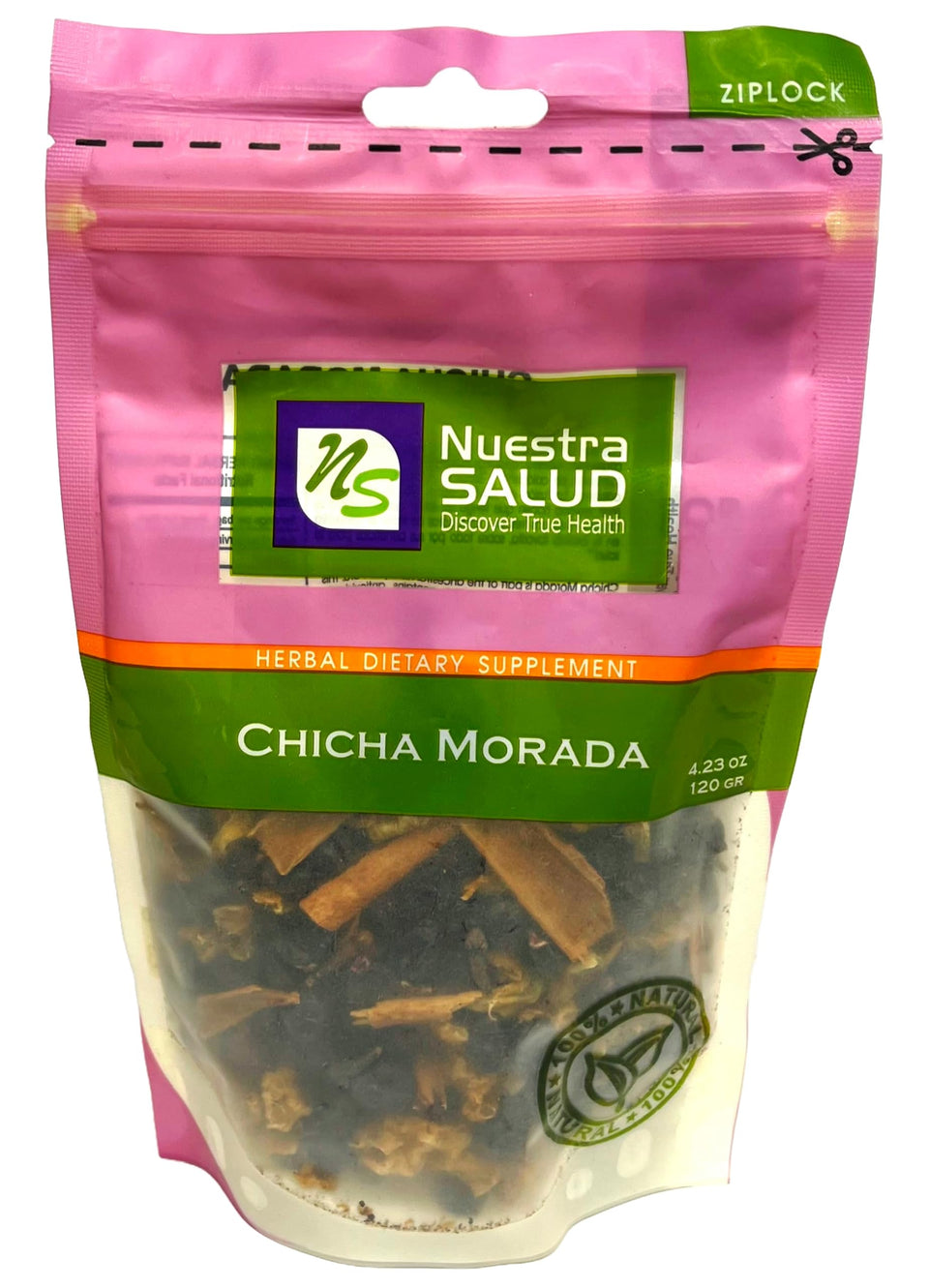 Nuestra NS Salud chicha morada mix bag for a refreshing Peruvian drink
