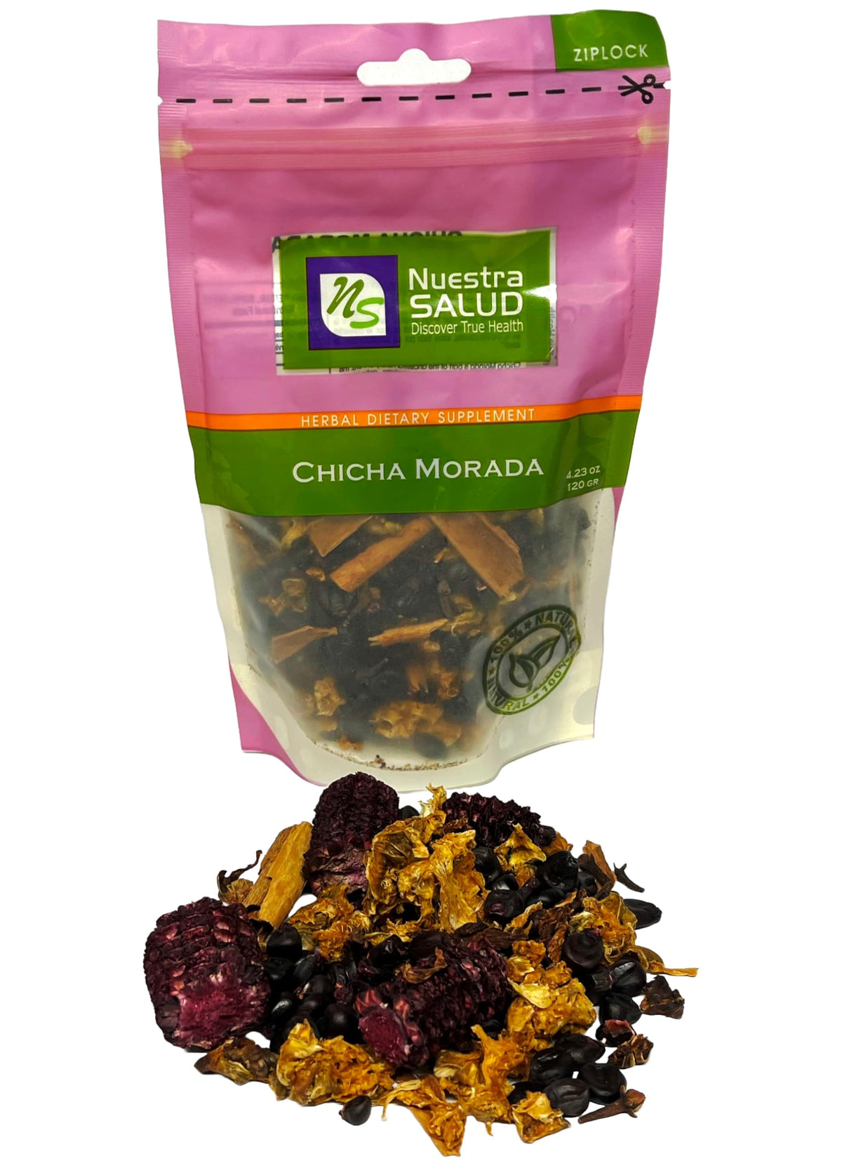 Nuestra NS Salud dried pineapple clove mix ready to steep