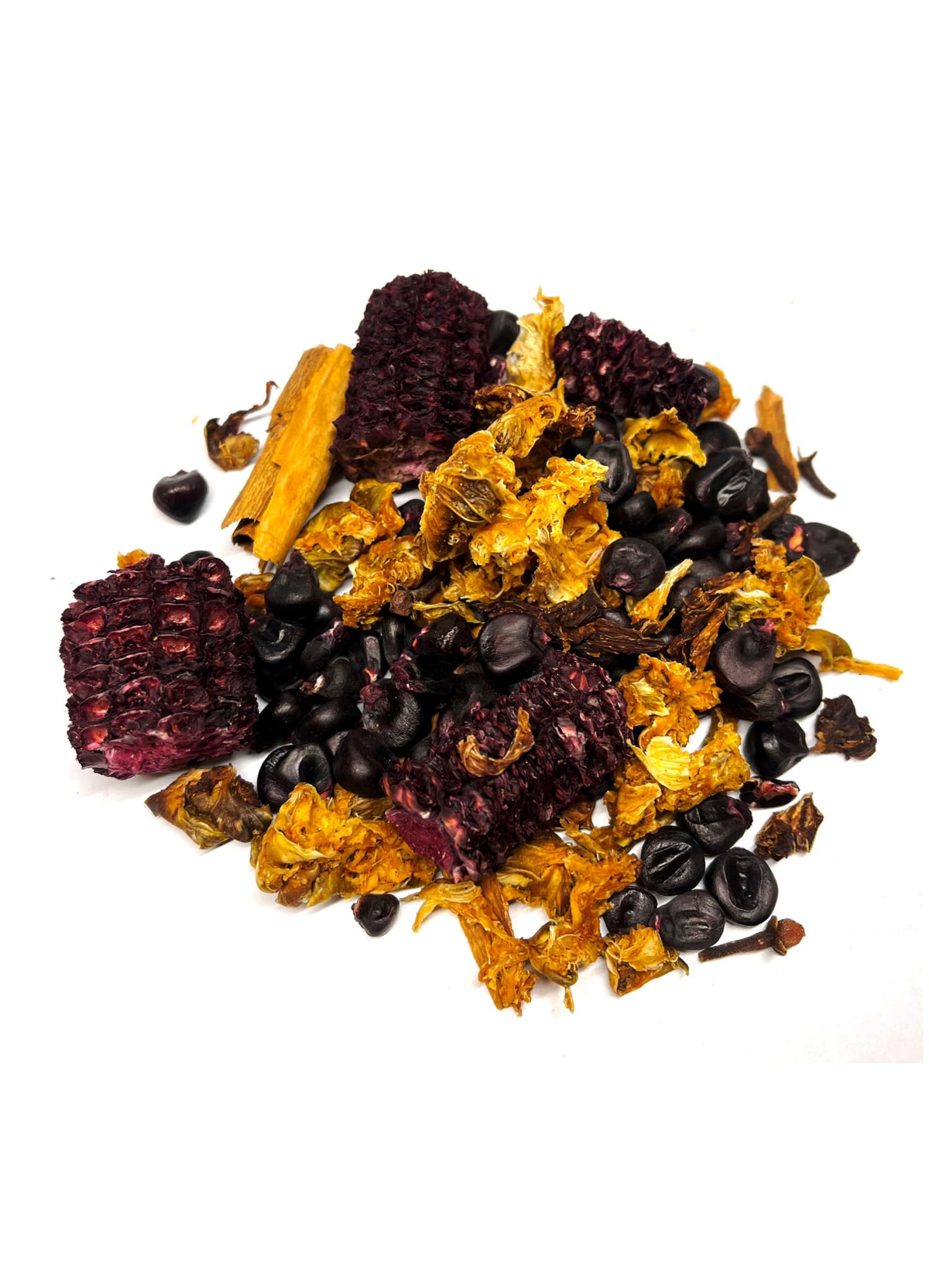 Nuestra NS Salud purple corn pieces show vibrant color and versatility