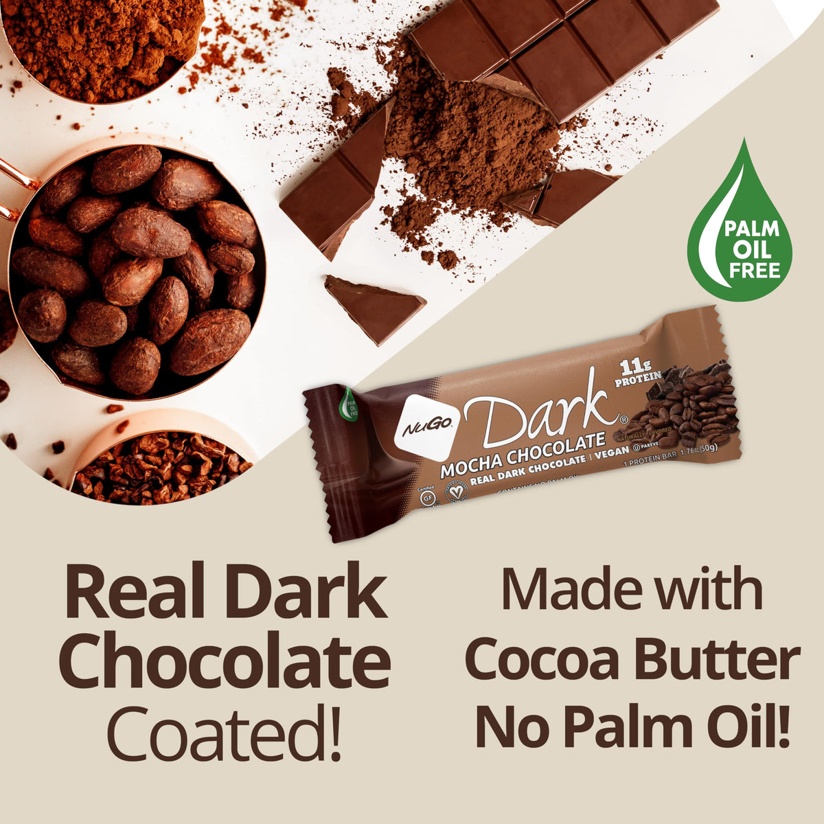 On-the-go NuGo Dark bars ready for busy days.