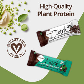 NuGo Dark Chocolate Mocha cross-section reveals real chocolate center.