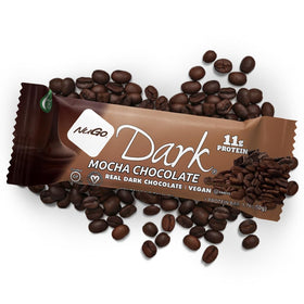 NuGo Dark Chocolate Mocha ingredients reveal gluten-free, vegan formula.
