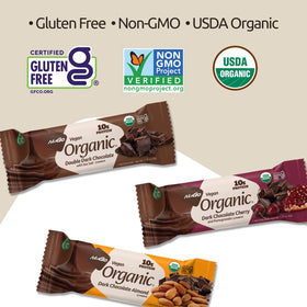 NuGo Organic Double Dark Chocolate gluten-free snack on-the-go packaging display