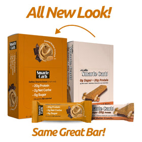 NuGo Smarte Carb bar in chocolate peanut butter crunch, zero sugar for on-the-go
