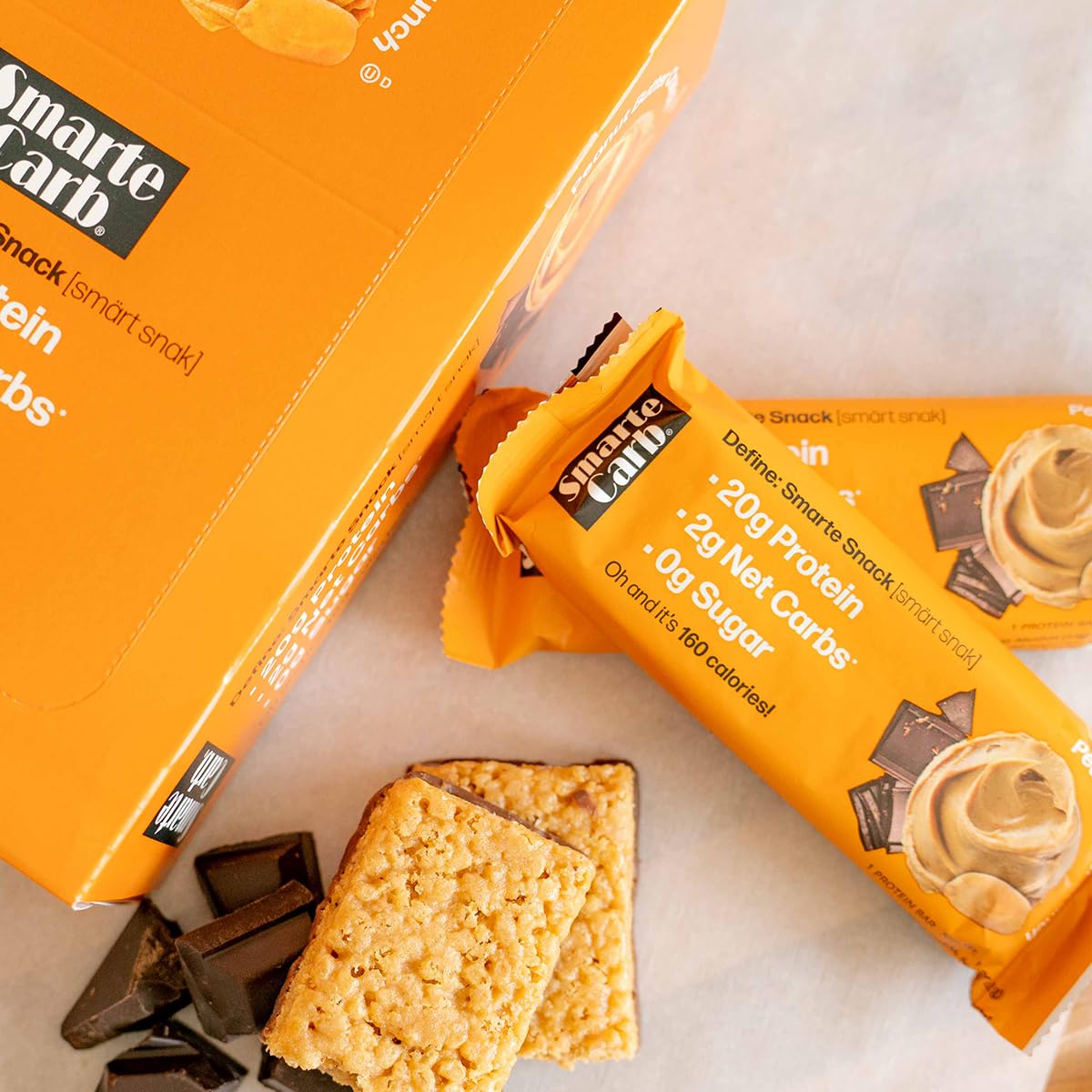 NuGo Smarte Carb bar showing low net carbs and 5g fiber