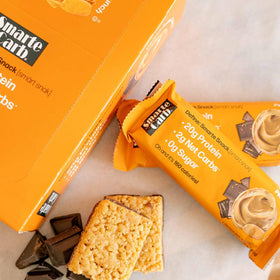 NuGo Smarte Carb bar showing low net carbs and 5g fiber