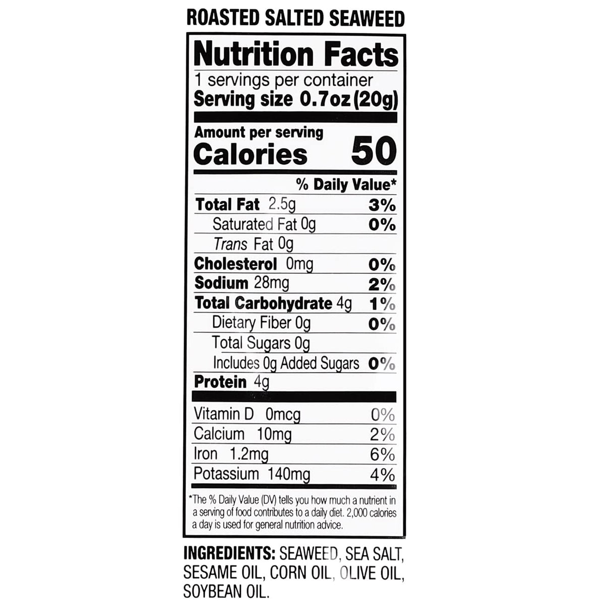 NUGU light salted seaweed sheets add crunch to soups and salads