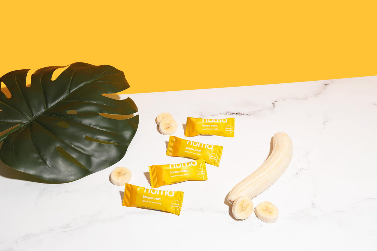Numa Banana Taffy gift-pack image suggests a charming present for snack lovers.