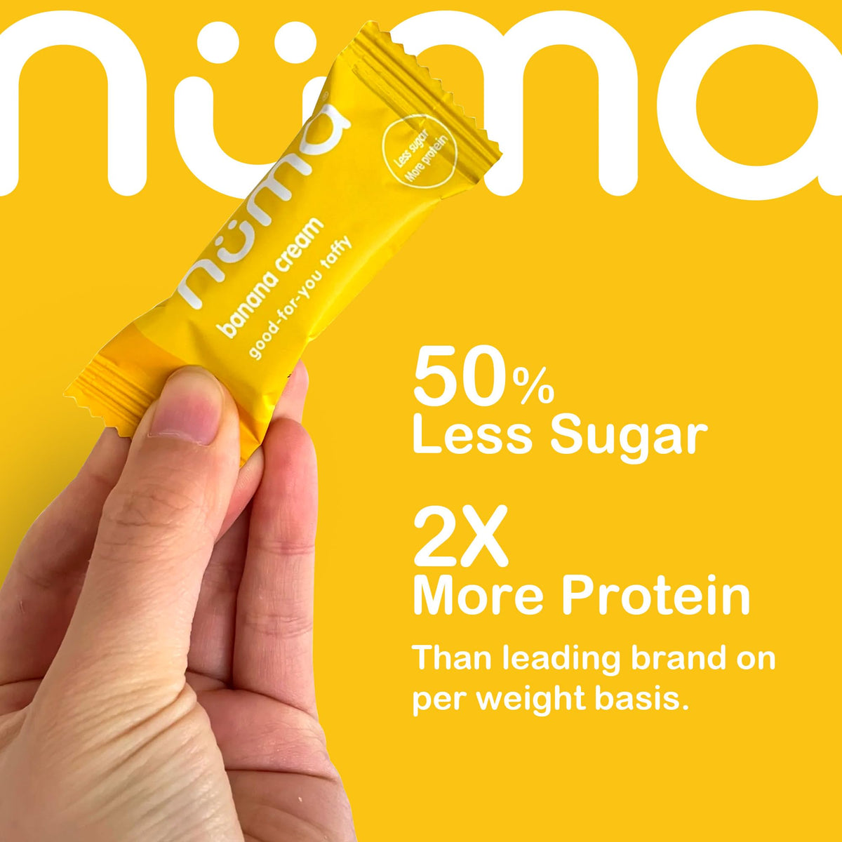 Numa Banana Taffy travel snack image shows convenient packs for commuting or hiking.