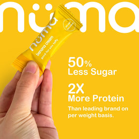 Numa Banana Taffy travel snack image shows convenient packs for commuting or hiking.
