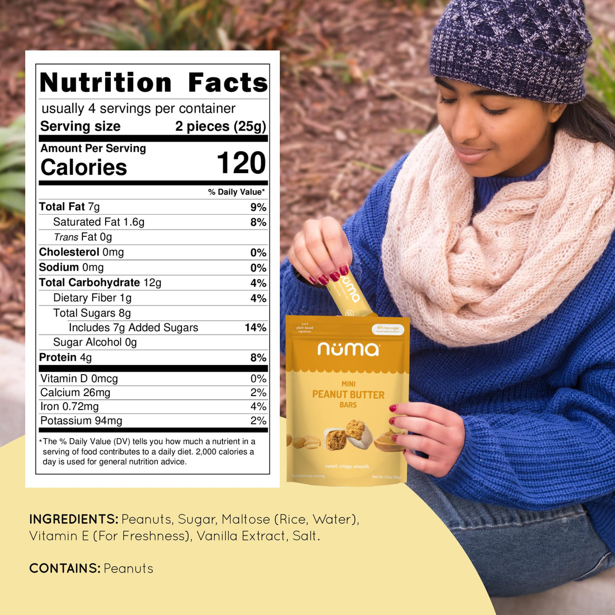 Numa Foods gluten-free peanut butter bars collection, all-natural ingredients