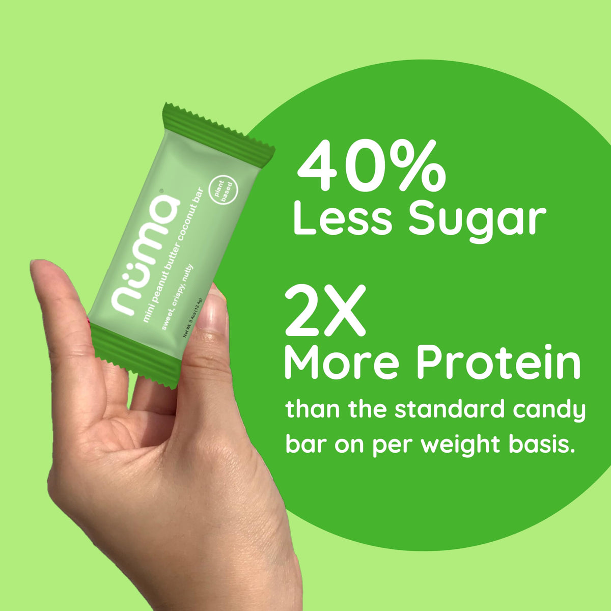 Numa Foods mini coconut peanut butter bars packaging-front—gluten-free and grab-ready.