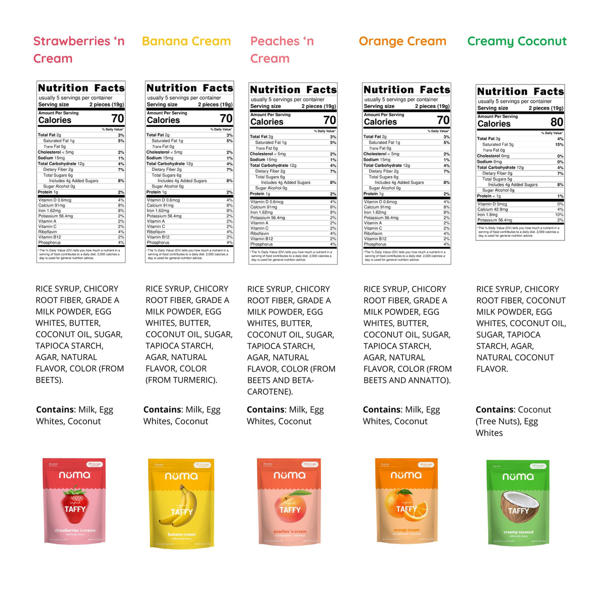 Numa Individually wrapped chews for easy sharing and portions.