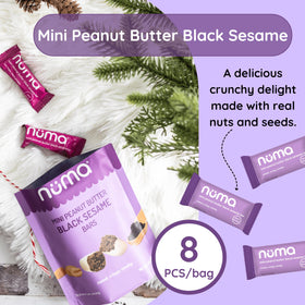 Close-up of the crunchy texture of Numa bars, satisfying cravings.