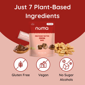 Numa Mini Peanut Butter Cocoa Bars gift-ready packaging.