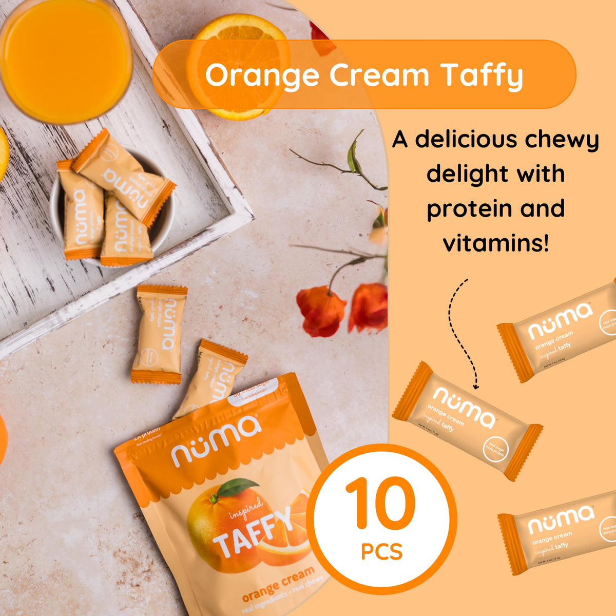 Nutrition panel demonstrates low sugar and higher protein content.