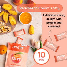 Nutrition label on Numa Peaches 'n Cream highlights vitamins.
