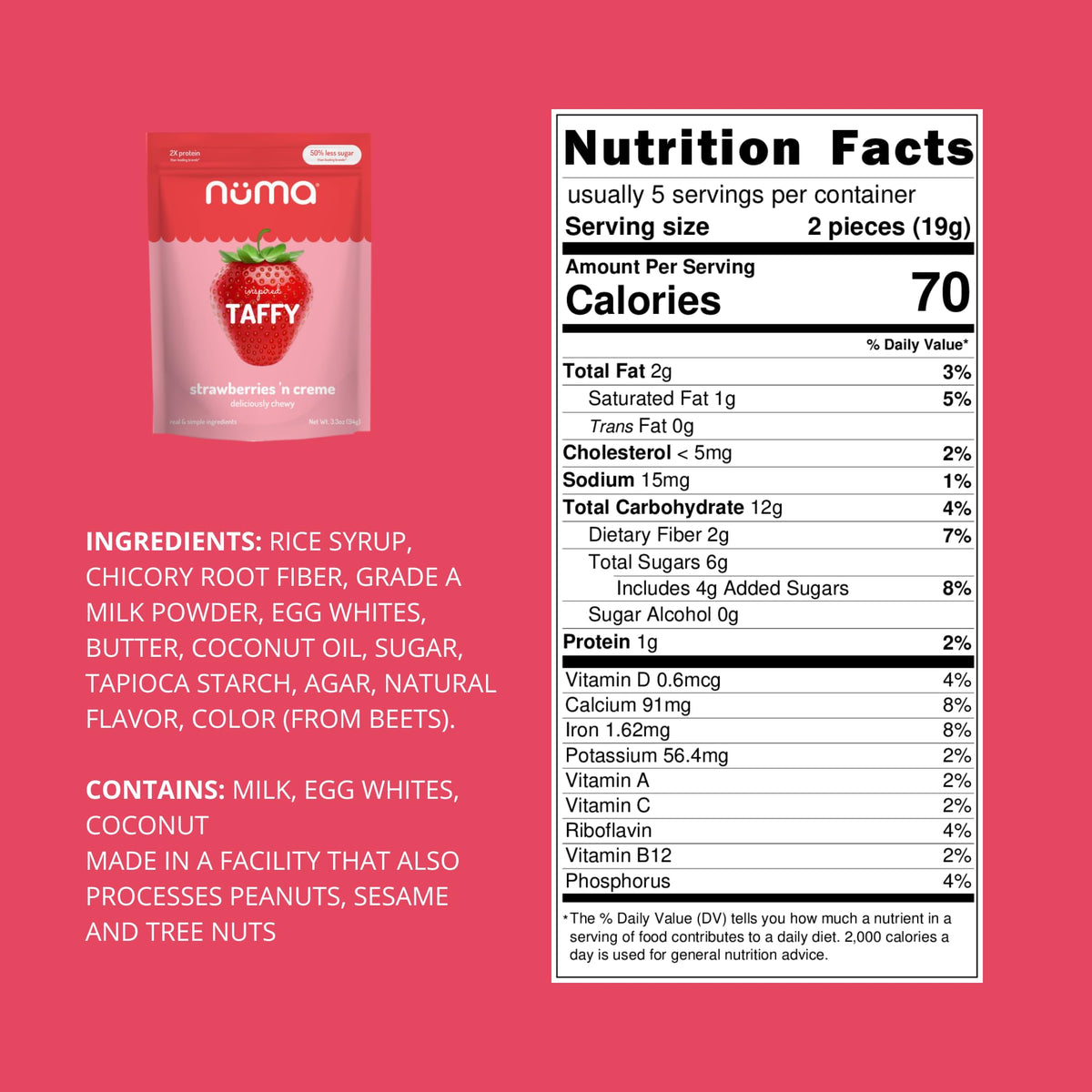 Chewy bite-sized pieces ideal for quick energy.