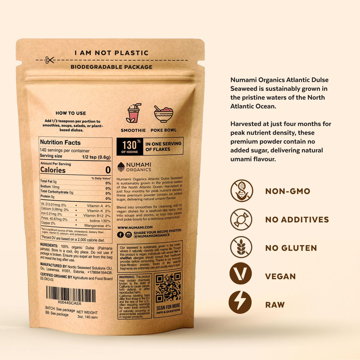 Numami Nordic origin ocean-sourced seaweed from North Atlantic
