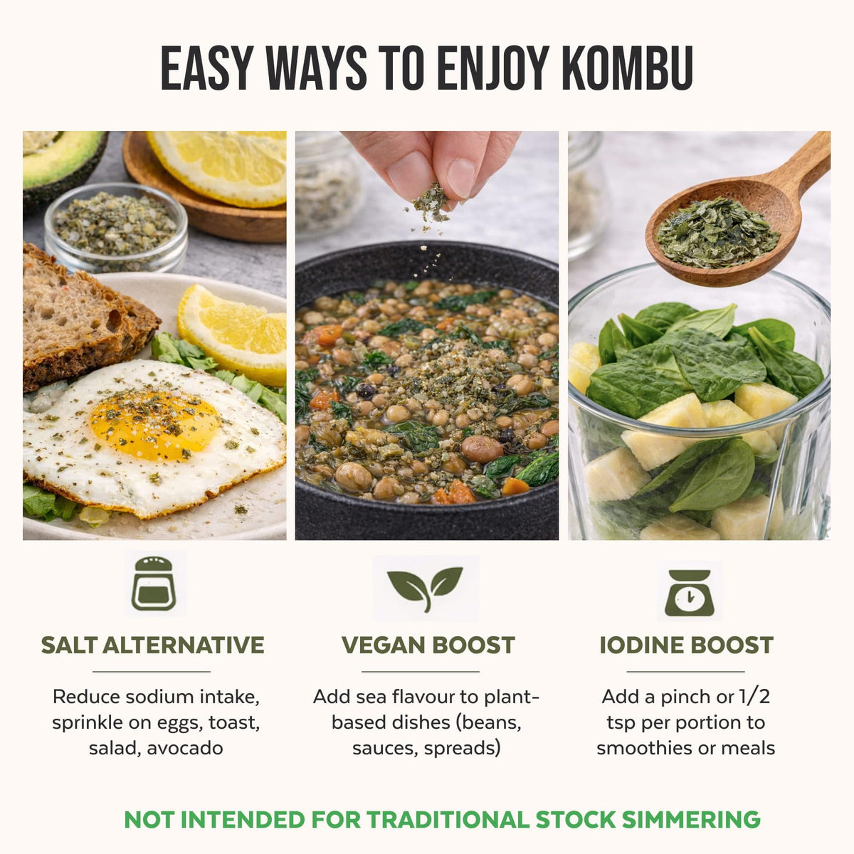 Numami Organic Kombu Flakes dried texture close-up, versatile seasoning option.