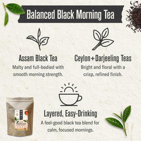 Numi Breakfast Blend cup pours a bold, smooth morning energy.