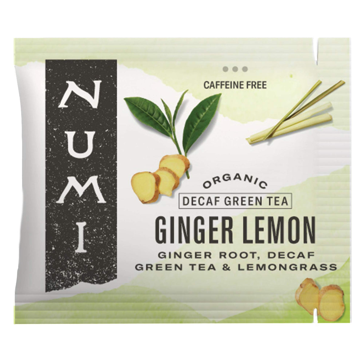 Numi Ginger Lemon Tea box front highlighting organic packaging and flavor promise
