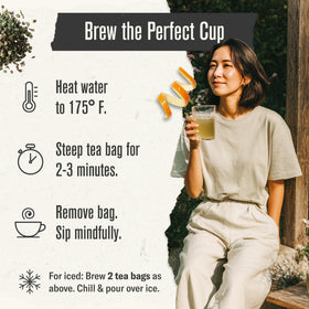 Numi Gunpowder Green Tea in a full-bodied cup with smoky aroma.