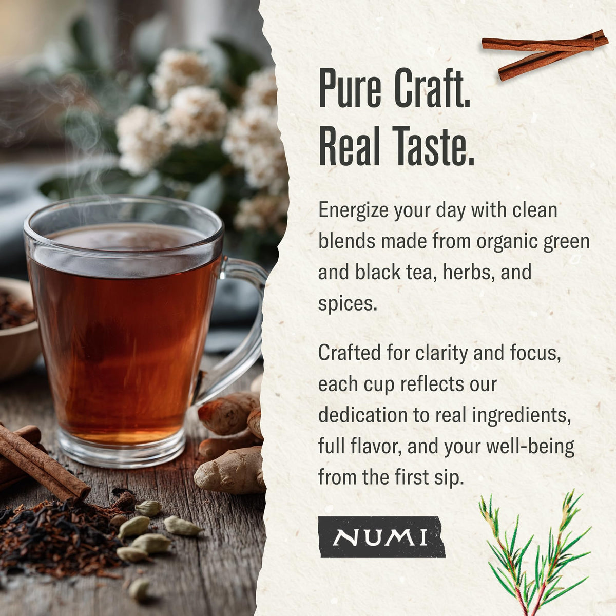 Numi Hot or Cold Brew Ready, ideal for cozy mornings or evenings.