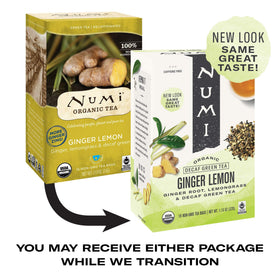 Numi Lemongrass and Ginger Root close-up with bright aromatics