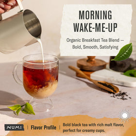 Numi Organic Breakfast Blend full leaf tea leaves in premium form.