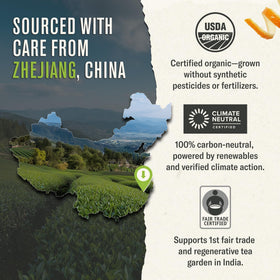 Numi Organic certifications label signaling USDA Organic and Non-GMO.