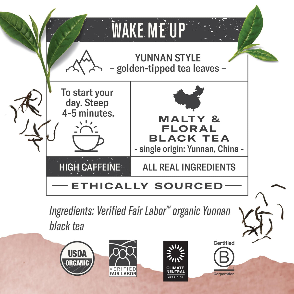 Numi Organic Chinese Breakfast Tea brewed-cup capture highlighting malty and floral notes for alert mornings
