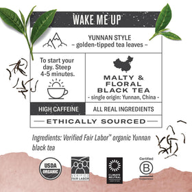 Numi Organic Chinese Breakfast Tea brewed-cup capture highlighting malty and floral notes for alert mornings